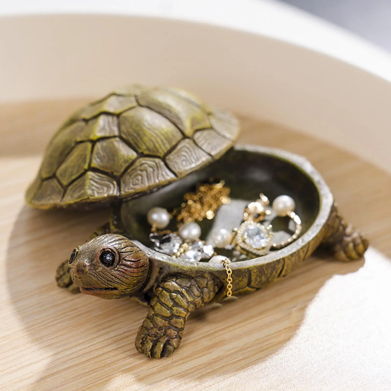 

Jewelry Box Ring Organizer Dresser Holder Earrings Turtle Figurine for Bedroom
