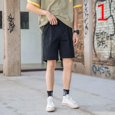 

Новинка лета 2019, повседневные шорты, мужские облегающие пять брюк, Корейская версия прямого тренда