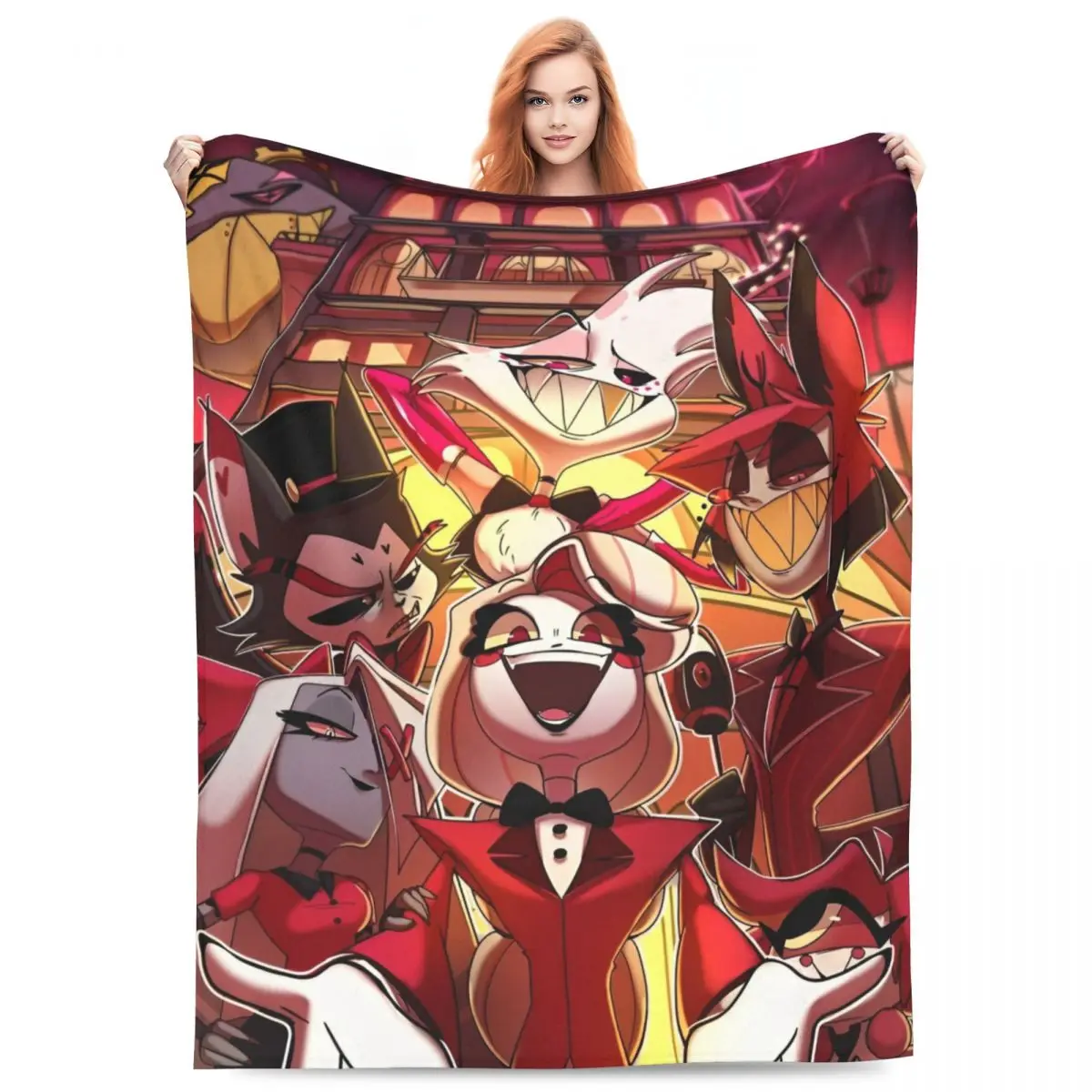 Одеяло Charlie Morningstar H-HazbinHotels флисовое черное комедийное теплое одеяло для