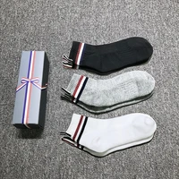 tb thom socks luxury brand summer breathable causal sports socks classic rwb ankle striped design wholesale unisex stocking