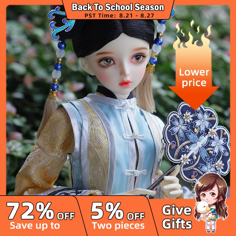 NingDing BJD Doll 1/3 Xinyi Female Body Qing Dynasty Makeup Flag Style Beautiful Princess Resin Art Toy Shuga Fairy