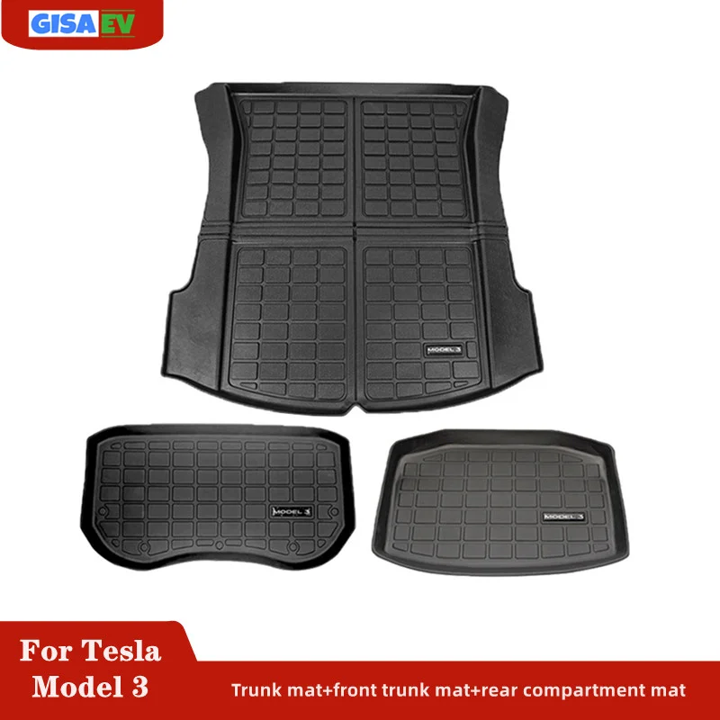 

For Tesla Model 3 Car Trunk Mat Front Luggage Storage Pad Carpet TPE Waterproof Tasteless Protective Pads Auto Interior