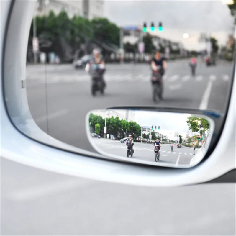 

360 Degree Adjustable Glass Frameless Car Rearview Rear View Mirror Reversing Wide Angle Auxiliary Blind Spot Mirror 2pcs