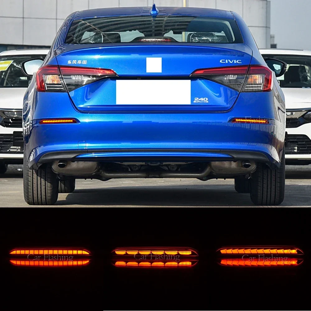 Новинка! Автомобильный Светодиодный отражатель заднего бампера для Honda Civic Hatchback