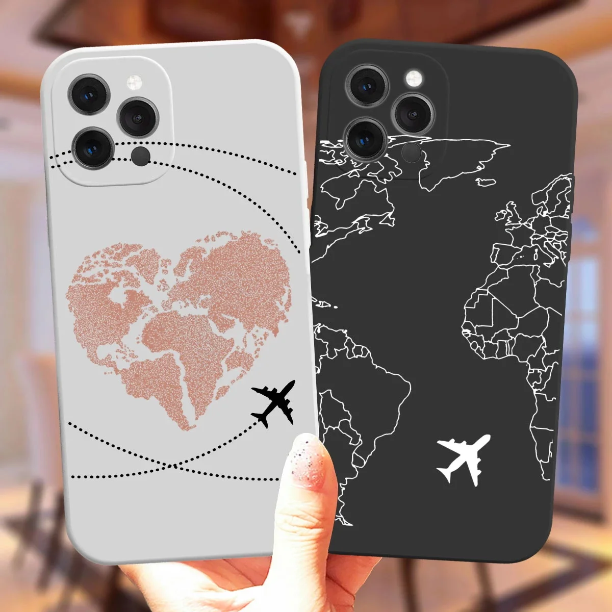

Luxury Popular Planes World Map Travel Silicone Phone Case For iPhone 11 12 13 14 Pro XS MAX X XR 7 8 13 Mini Candy Color Cover