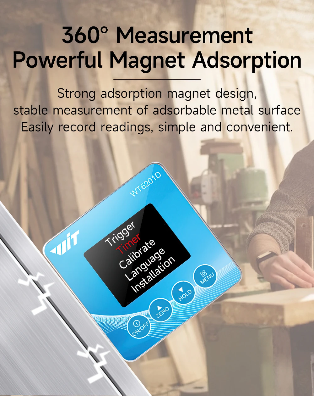 Инклинометр WITMOTION WT6201D с цифровым дисплеем, высокоточный с магнитной водонепроницаемой линейкой, маленький объем, степень водонепроницаемо... (art.: 3920bbbb7f2d3) - 3920bbbb7f2d3