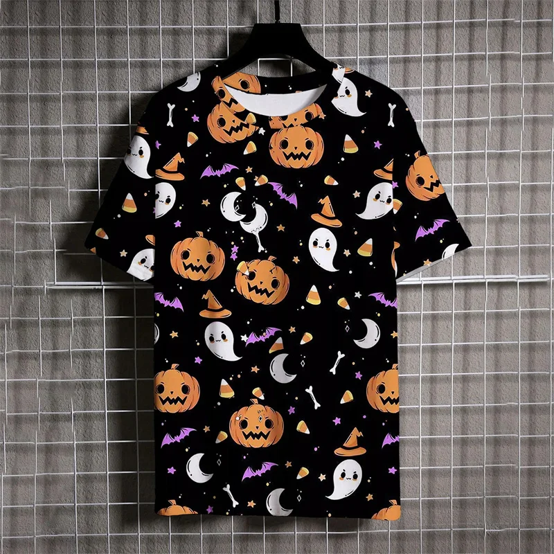 Мужская футболка полиэстер 3D-принт летучая мышь тыква голова