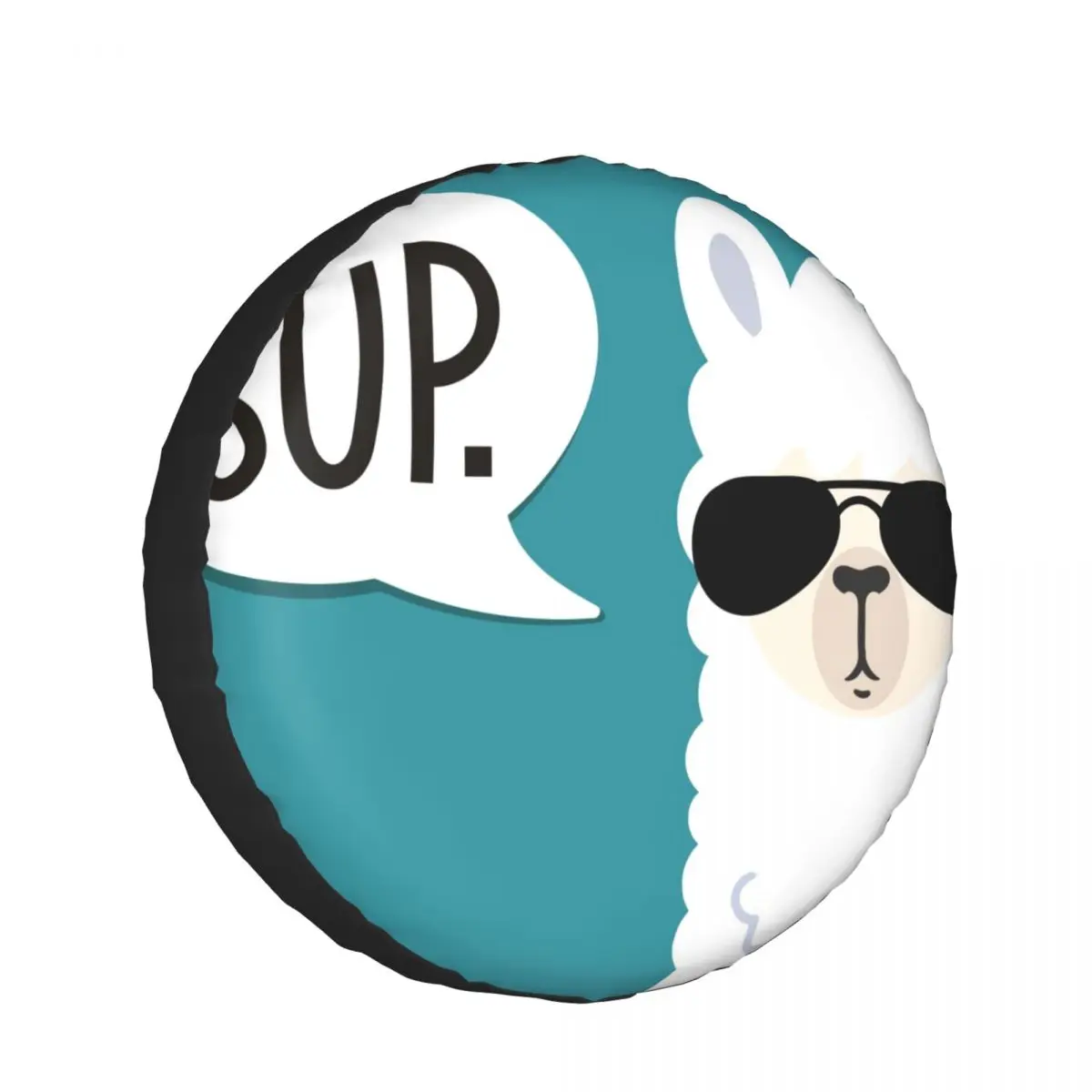 

1PC Car Spare Tire Cover Llama Poster With Sup Polyester Auto Wheel Tire Storage Bag Vehicle Tyre Dust-proof Protector