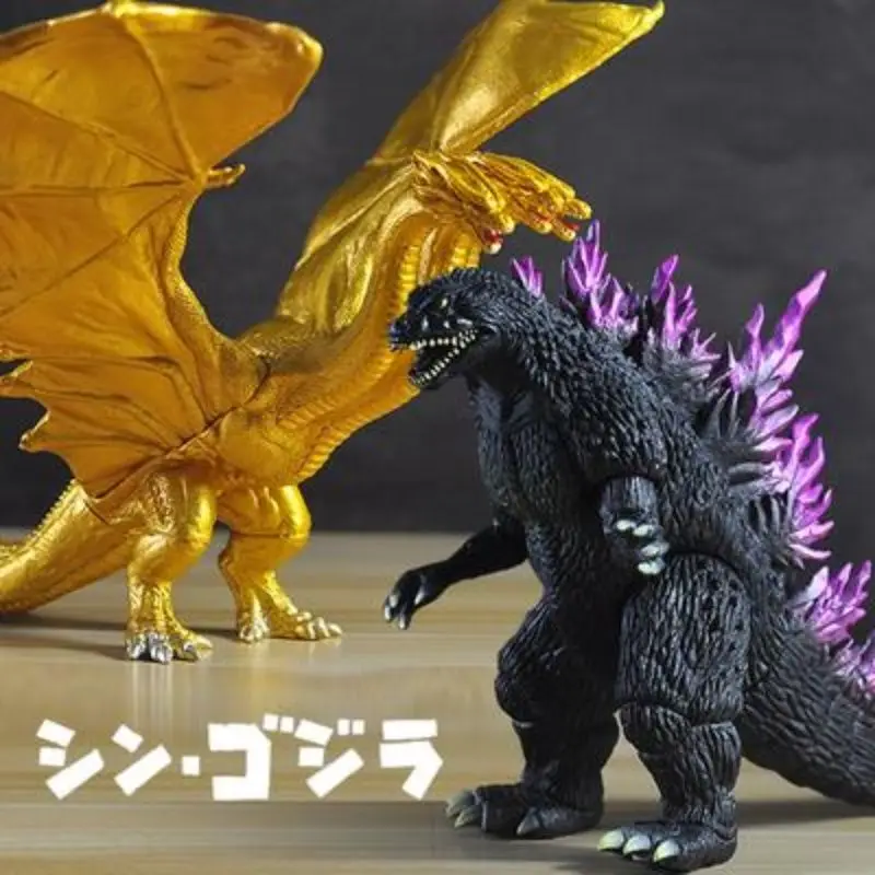 18CM Godzilla VS King Kong 3 Head Drago Gojira Ghidorah Red Lotus Millennium Godzilla Soft Glue  Action Figure Collection Toy