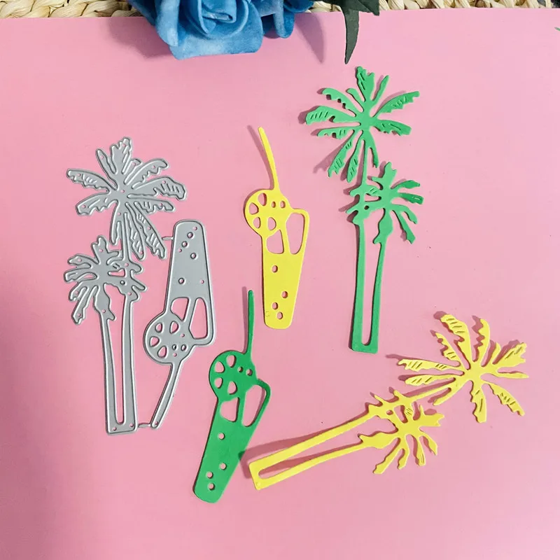 

Летние кокосовое дерево для напитков металлические Вырубные штампы «сделай сам» Скрапбукинг бумажные открытки тиснение ремесло высечка р...