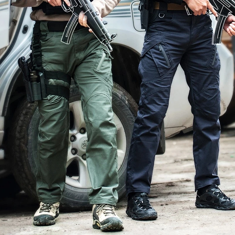 

6XL SWAT Combat Army Trousers Many Pockets Waterproof Wear Resistant Casual Cargo Pants MenCity Military Tactical Pants Elastic