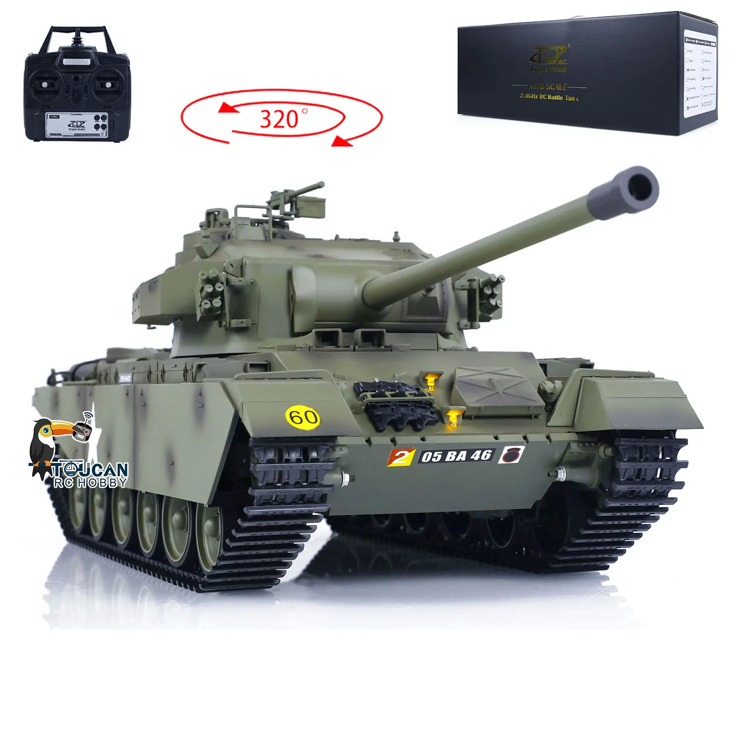 Фото Радиоуправляемый танк Tongde 1/16 Panzer с ИК-системой, стреляющий BB-шариками, модель Centurion MK5, электрический, готов к игре, игрушка-модель, подарки TH23297 №2