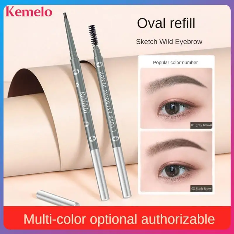 

Тонкий карандаш для бровей, не обесцвечивается, спиральная кисть для бровей для начинающих, косметика для бровей, двухсторонняя, водостойкая, 5 цветов