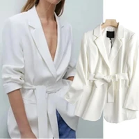 jennydave elegant casual blazer feminino england style office lady solid simple sashes fashion women blazers and jackets