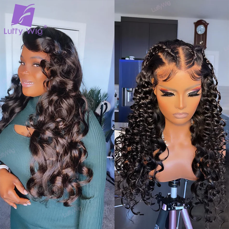

13x6 HD Transparent Lace Front Human Hair Wigs For Women Raw Inidan Loose Wave Human Hair Full Lace Front Wigs Natural Hairline