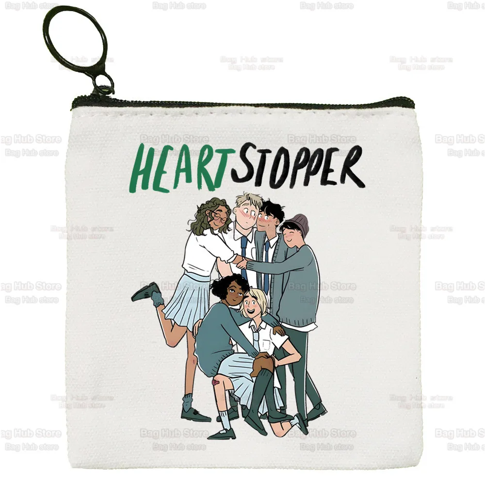 Heartstopper Coin Purse Vintage Mini Wallet Change Pouch Keys Charlie Nick Romance Storage Card Bag Zipper