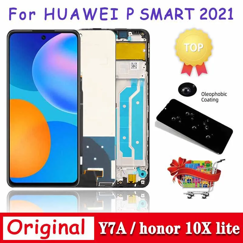 6.67" Original For Huawei P Smart 2021 LCD PPA-LX1 LX2 Display Touch Screen For Honor X10 Lite DNN-LX9 For Huawei Y7A PPA-LX3