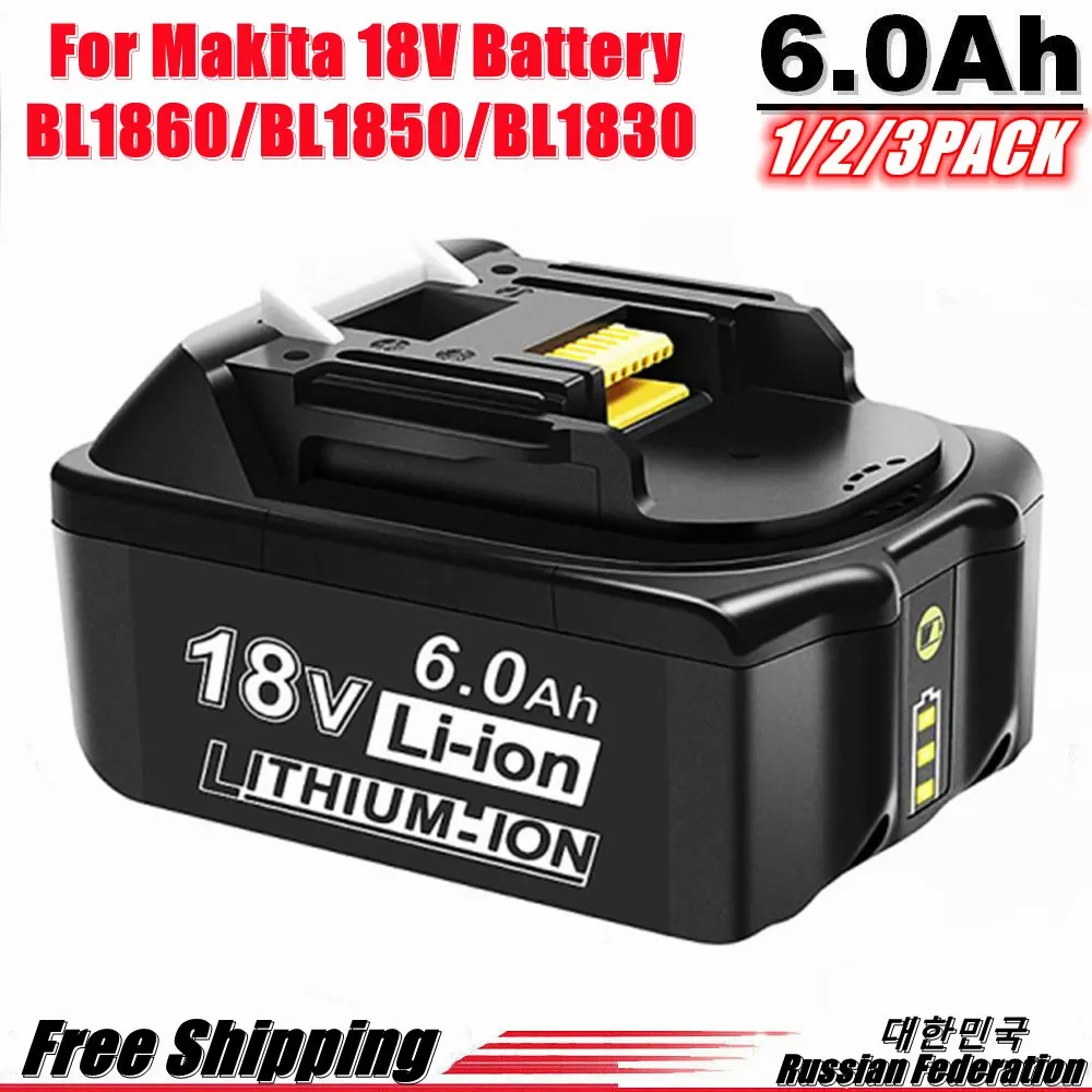 

Аккумулятор Makita Аккумуляторный литий-ионный для электроинструментов, 18 в, 6000 мАч