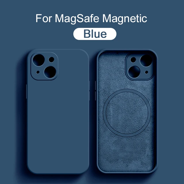 Luxury Liquid Silicone Case For iPhone 11 12 13 14 15 Pro Max mini XR X XS MAX 8 SE For MagSafe Magnetic Wireless Charging Cover