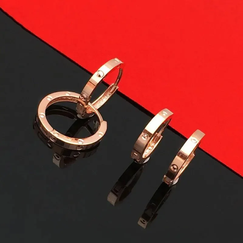 Модные простые серьги-кольца медные серьги с покрытием из розового золота для