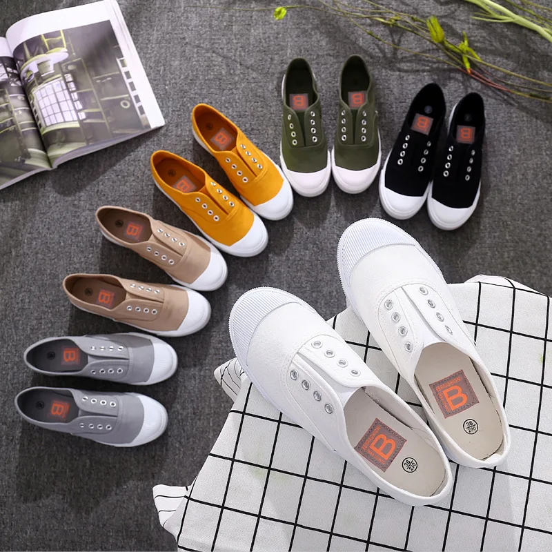 

Canvas Casual Shoes Women Fashion Sneakers Walking Footwear Women's Slip-ons Flat Loafers Woman Vulcanize Shoes Zapatos De Mujer