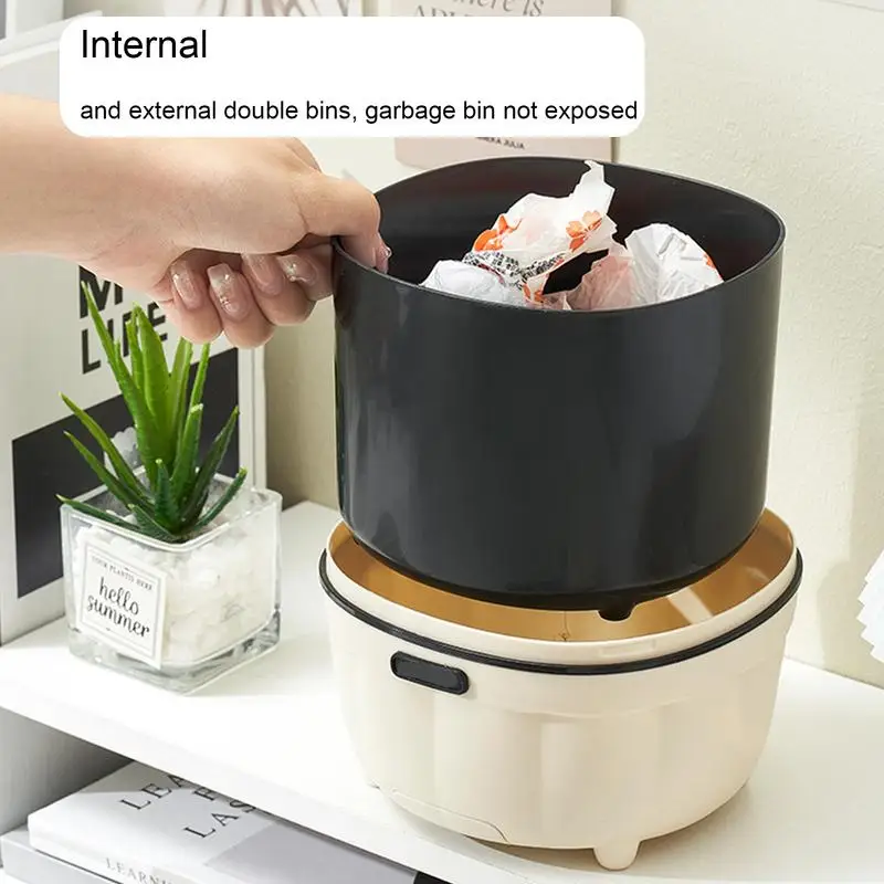 Mały kosz na śmieci z górną pokrywą Biurkowy Organizer do przechowywania Kosz tacą telefon blat stołu biurkowego