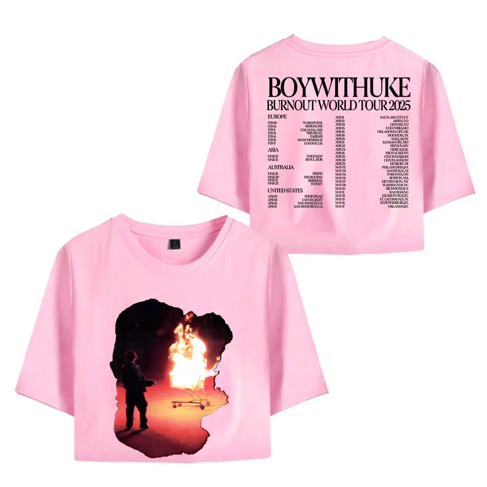 Boywithuke винтажная укороченная футболка 90-х годов модные топы с круглым вырезом