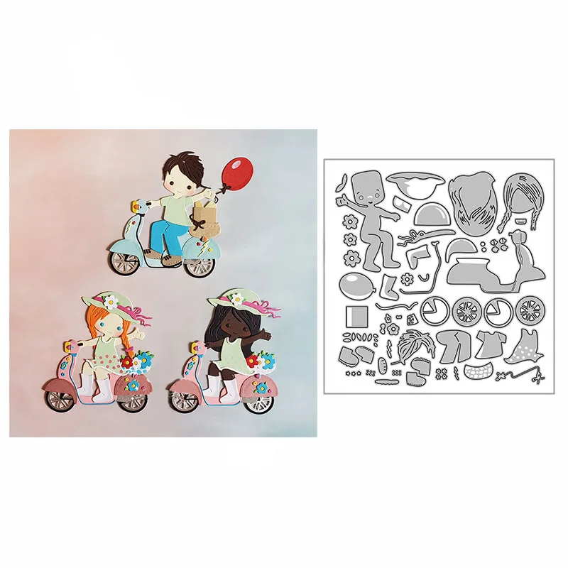 

2021 New Boy Girl Hat Vehicle Flower Metal Cutting Dies for Scrapbooking Paper Craft and Card Making Embossing Decor No Stamps