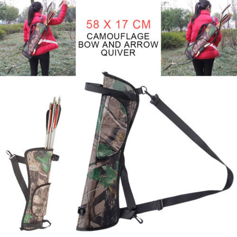 Arrow Quiver Holder Oxford Cloth Arrow Bag Portable Waist Hanging Bow Storage Pouch For Outdoor Hunting Shooting Accessories