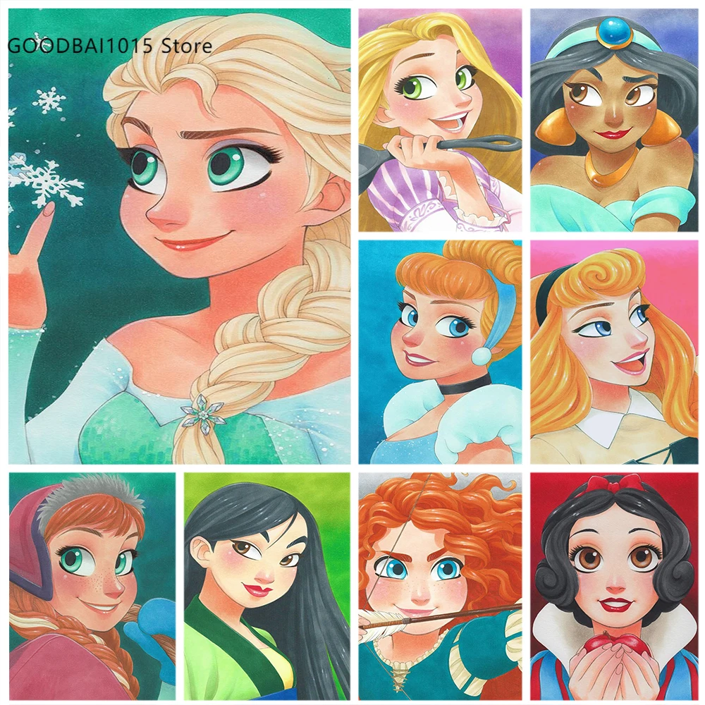 

Алмазная живопись Disney, картина мультяшной принцессы, алмазная вышивка, наборы для вышивки крестиком, мозаика, дизайн, Ремесла, Декор для дом...