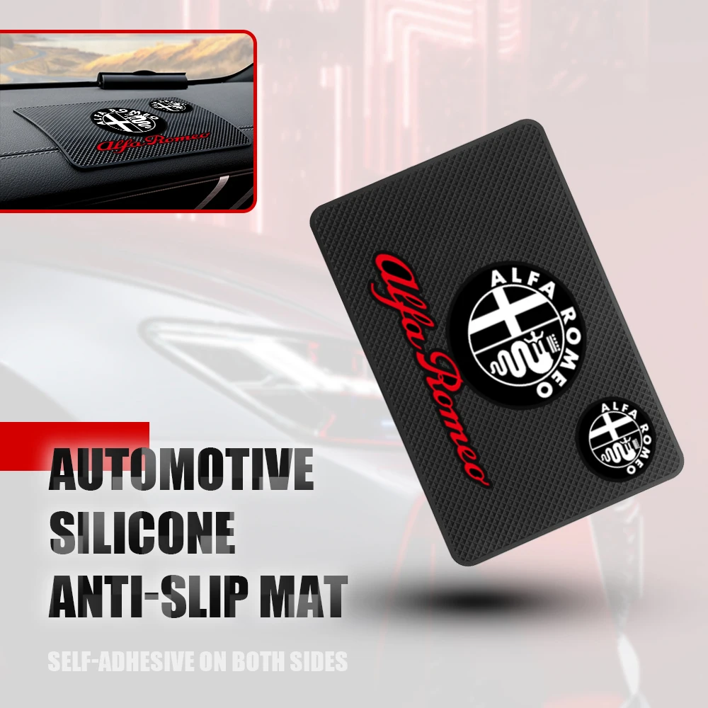 

1/2pcs Car Dashboard Silica Gel Non Slip Mat Phone Holder Anti-Slip Pad For Alfa Romeo Giulia Stelvio MiTo Giulietta Tonale 147