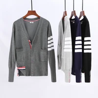 tb knitted cardigan spring and autumn new thin sweater with college style short loose jacket womens top