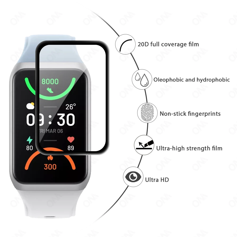 5D изогнутый экран протектор для OPPO Band 2 Смарт-часы Полное покрытие защитная