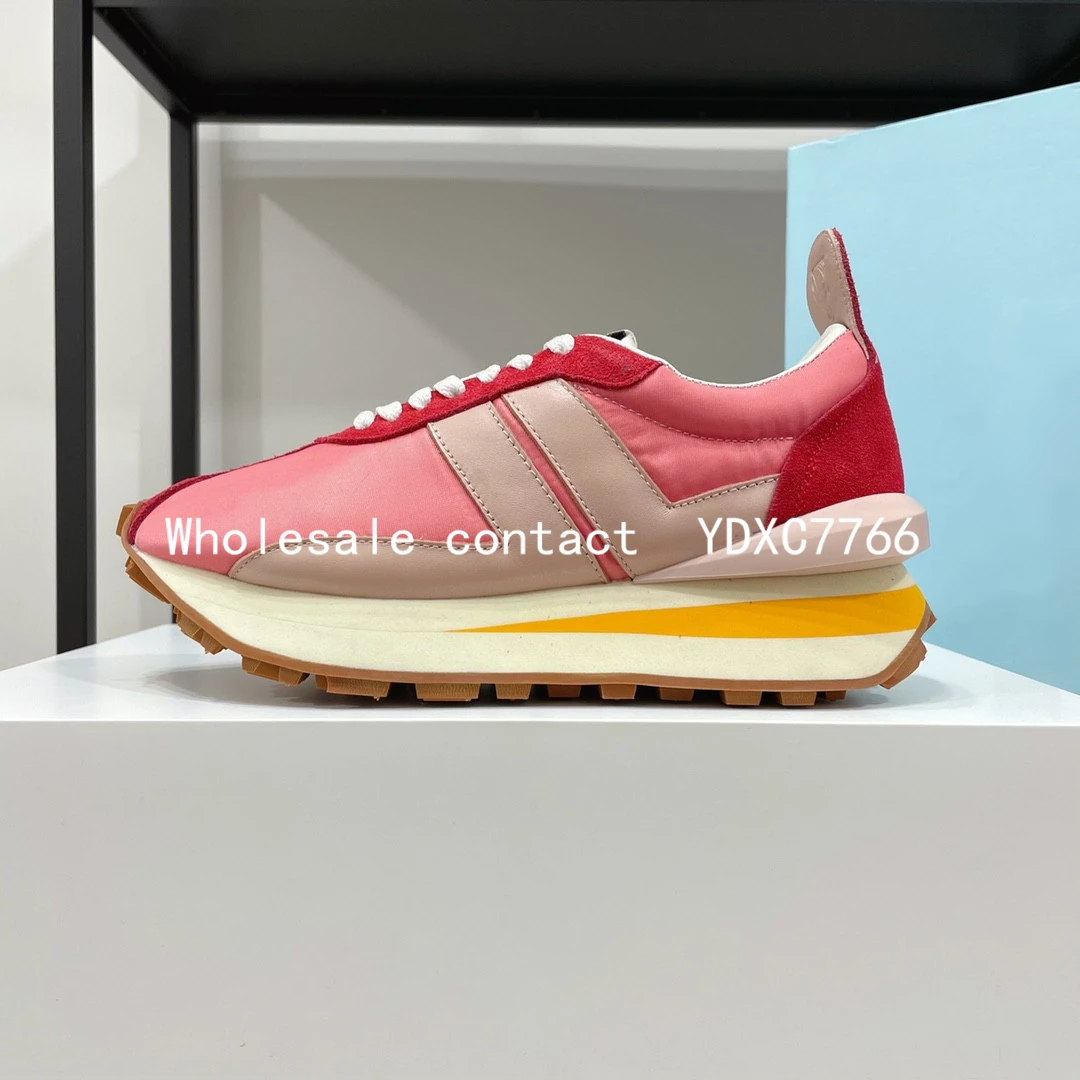 New couple leisure sports shoes women's 2022 spring and summer thick bottom increased Korean lace up gym running shoes