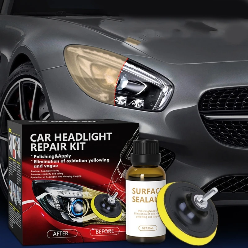 

Car Headlight Repair Fluid Renovation Lamp Polishing Fluid Scratch Yellowing Rusting Blurring Light Lens Cleaning Tools K0AF