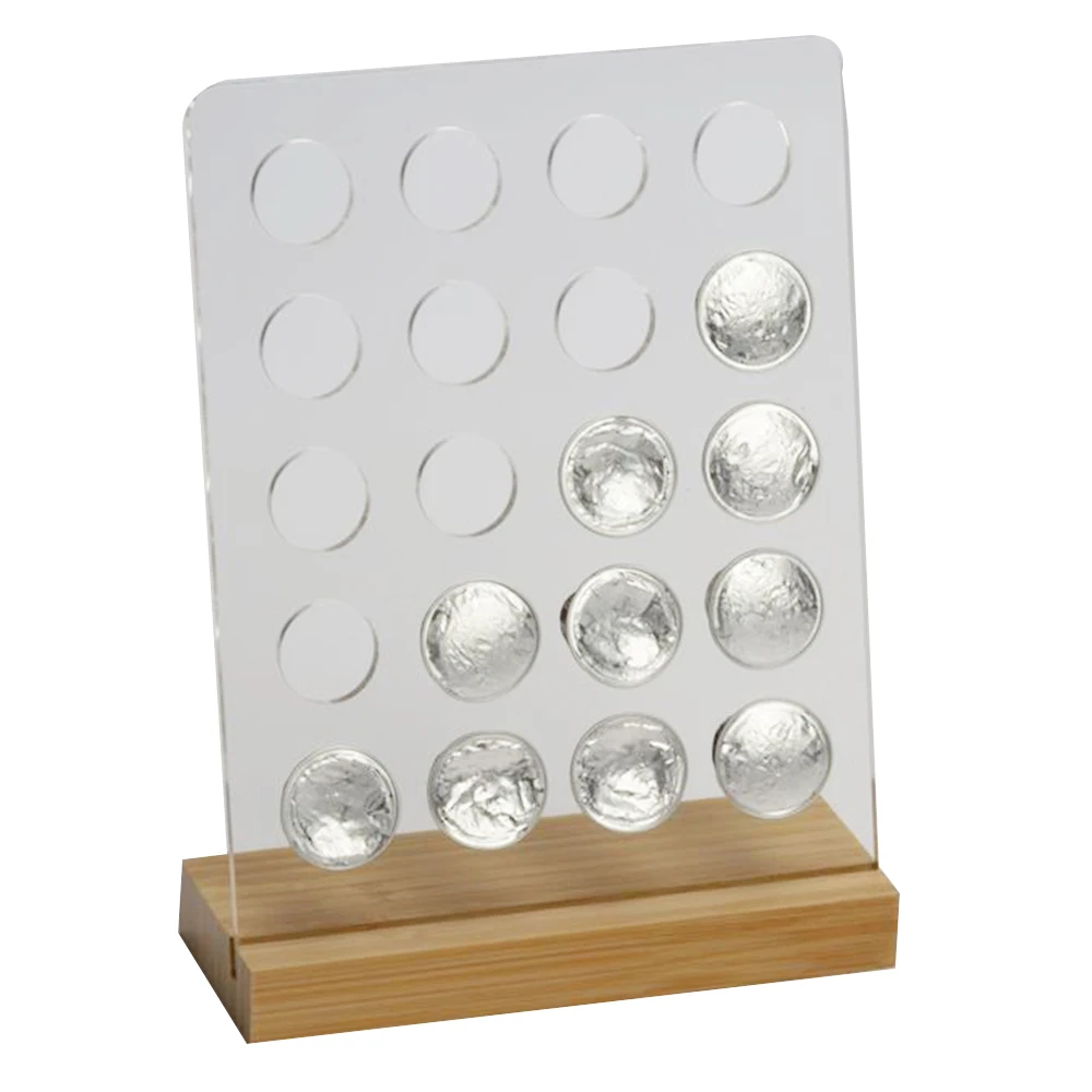 

1PC Acrylic Coffee Pod Holder Rack Capsule Storage Stand with Bamboo Base for 20Pcs Coffee Capsule