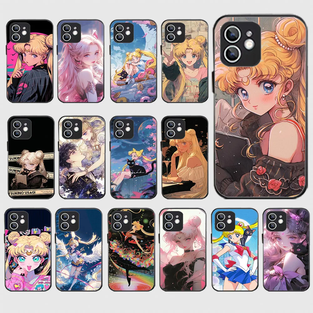 WEA-30 Sailor Moons Black Silicone Case For Huawei Mate 20 P20 30 40 Pura 70 Honor 9 Nova 3 5t Lite Pro
