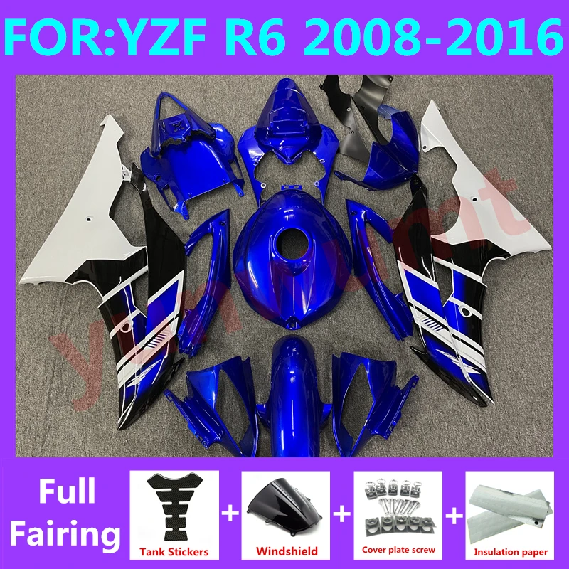 

Motorcycle full Fairing Kit fit For YZF R6 2008 2009 2010 2011 2012 2013 2014 2015 2016 YFZ-R6 Bodywork Fairings set blue black