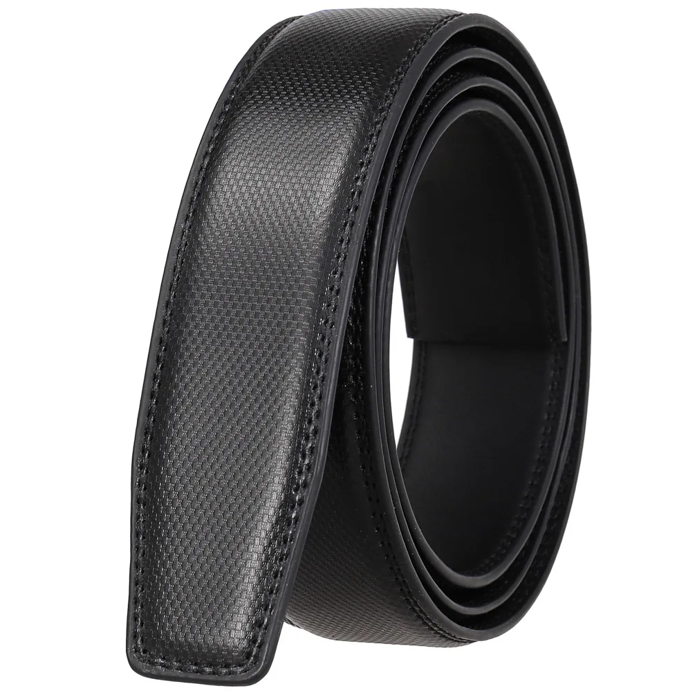 

Men Belt Strap New Fashion Luxury 3.5cm Cow Genuine Leather Strip Automatioc Buckle Waist strap for Men 110-130CM (only Strap)