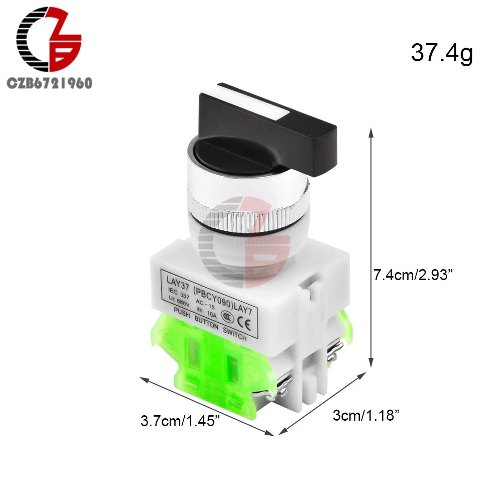 

Поворотный переключатель Voktta, 3-позиционный 3-контактный переключатель с ручкой зажигания, 3 положения, ВЫКЛ-ВКЛ, ВКЛ-ВЫКЛ, коммутатор переключателя включения-выключения