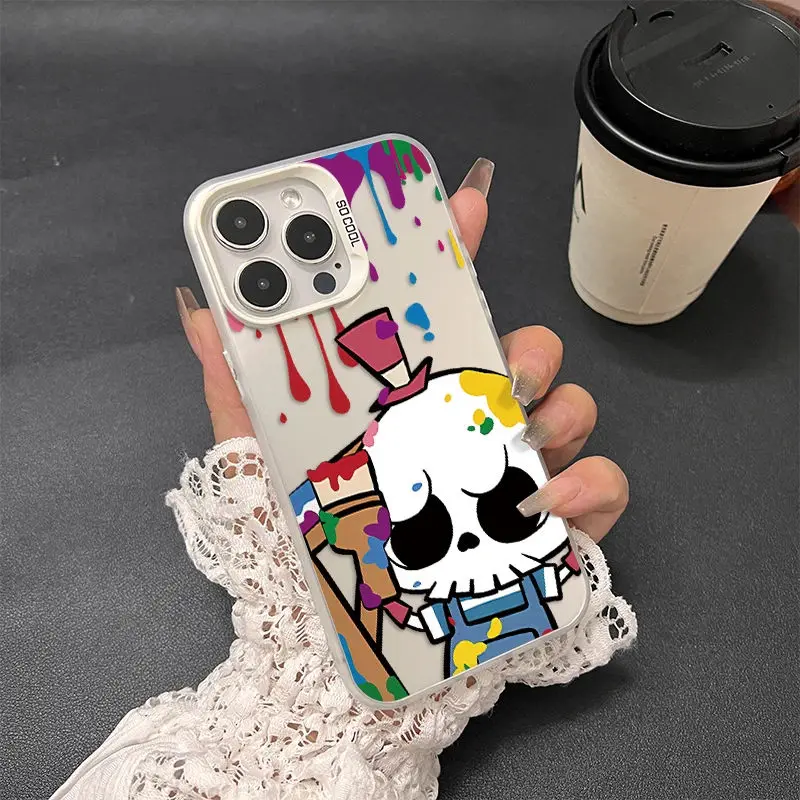 Cartoon Labubu Couples Phone Case for OPPO A16 A17 A18 A31 A37 A38 A55 A57 A58 A74 A76 A78 A94 A98 4G 5G Matte Shockproof Back