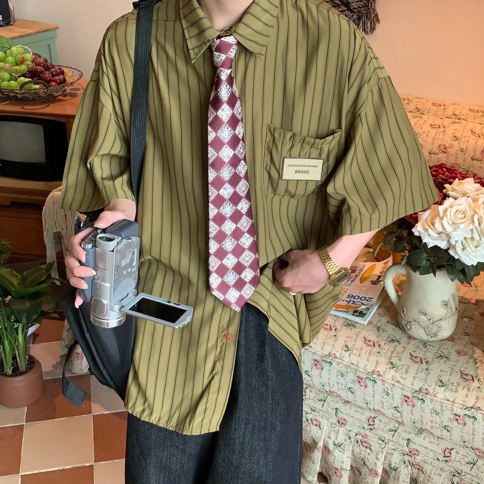 Женская рубашка в полоску Harajuku