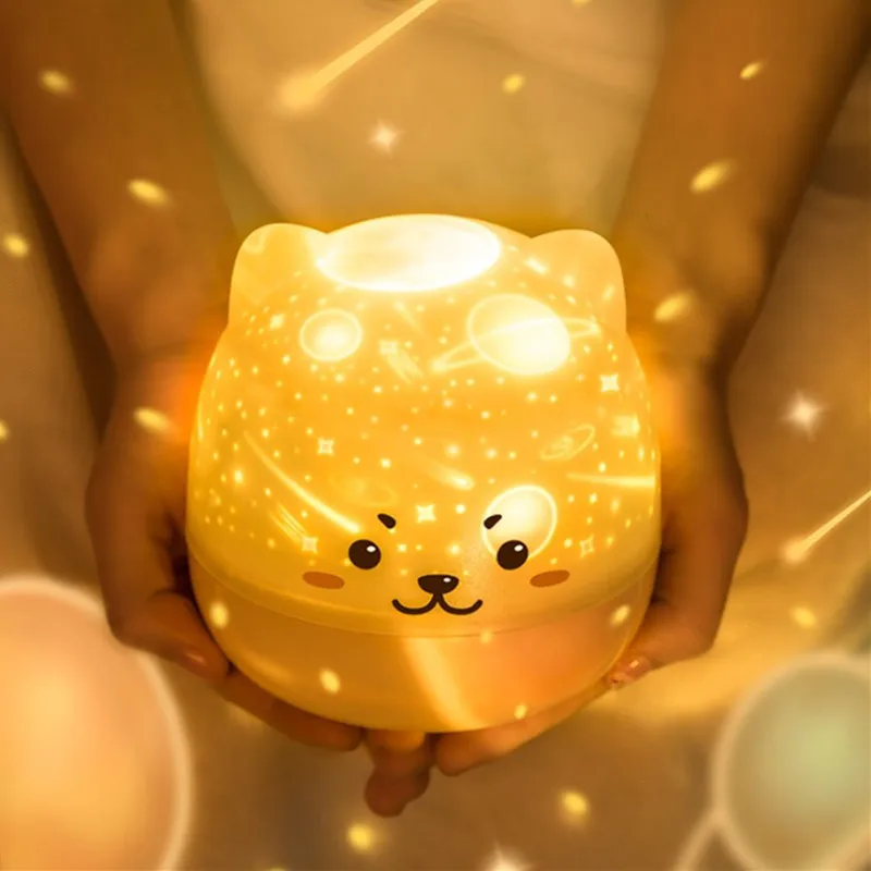Star Galaxy Projector Light Rotatable Colorful Children  Sleeping Lamp with Music Box Decoration Bedroom Atmosphere Night Lights