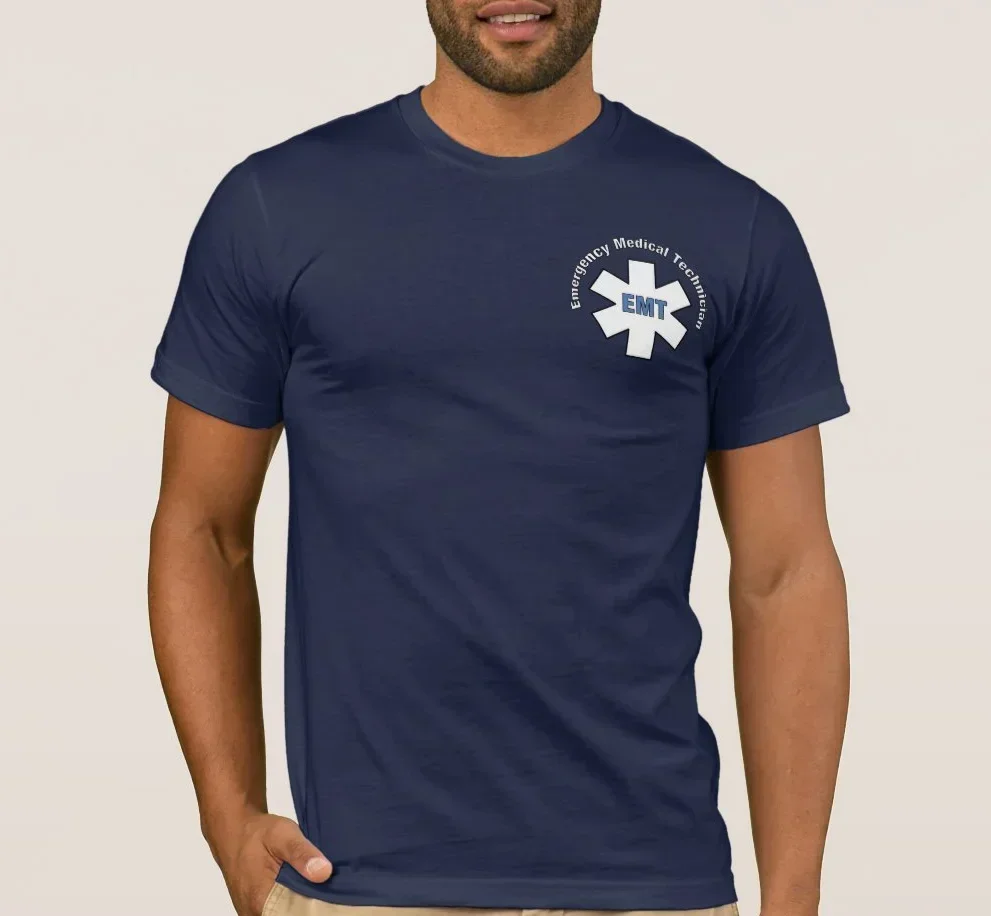 Фото Футболка Emergency Paramedic EMT Star of Life с символом, 100% хлопок, с круглым вырезом и коротким рукавом, летняя повседневная мужская футболка, размер S-3XL №2