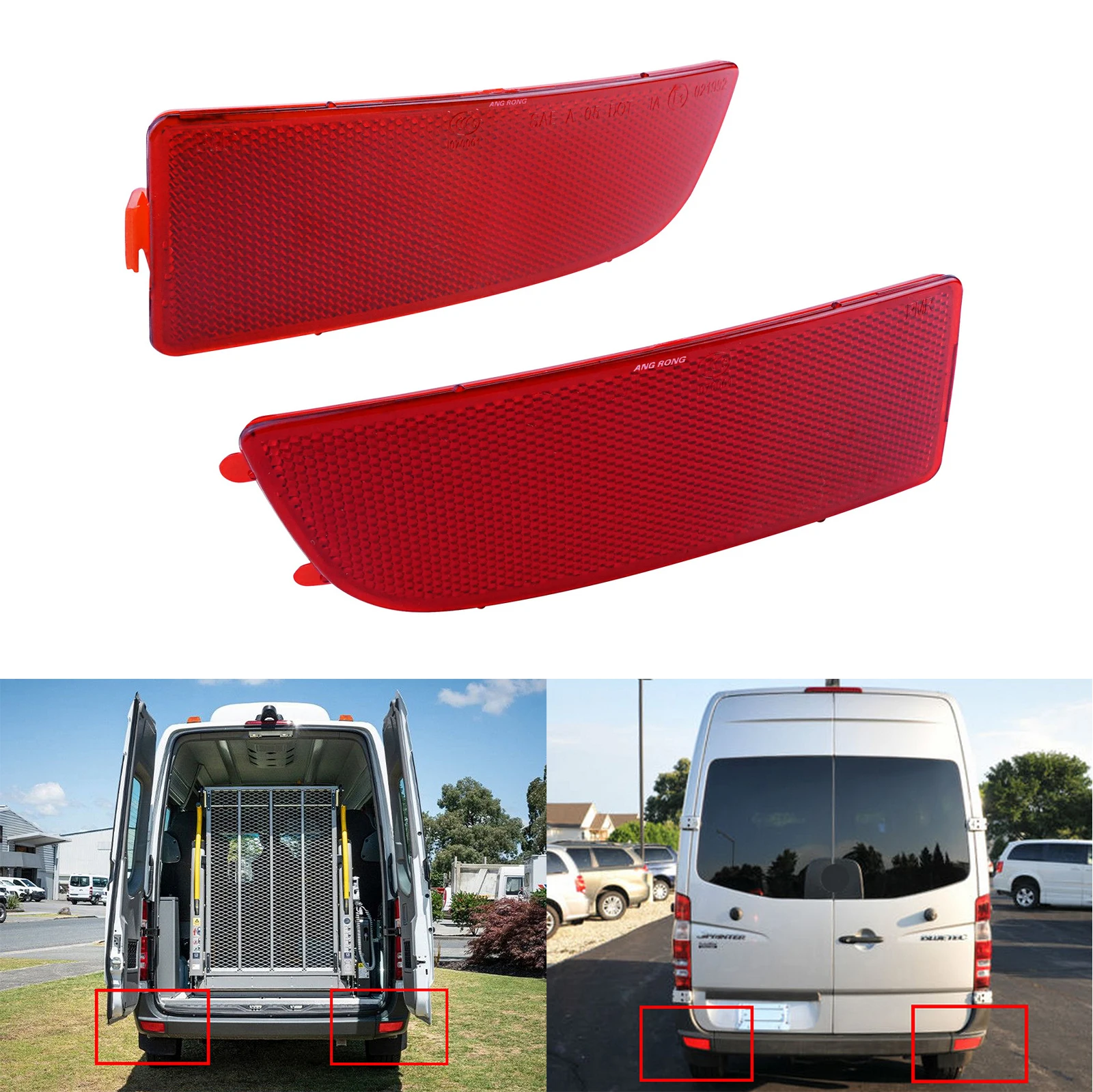 

Для Mercedes Sprinter W906 Volkswagen Crafter 2E красный объектив отражатель заднего бампера