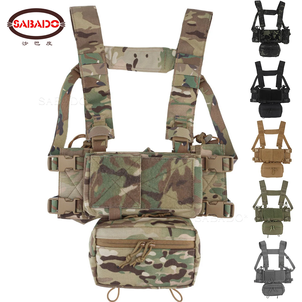 Tactical New Micro Fight Chassis Mk4 Vest Modular Hook Loop SACK Pouch 5.56 9mm Magazine CS Hunting H-harness Airsoft Chest Rig