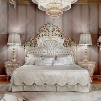 double bed master bedroom french court solid wood carved villa luxury king bed european neoclassical princess bed wedding bed