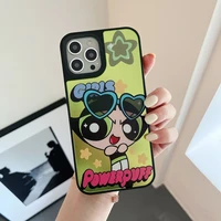 cartoon powerpuff girls luxury phone cases for iphone 13 12 11 pro max xr xs max 8 x 7 se 2020 lady girl shockproof soft shell