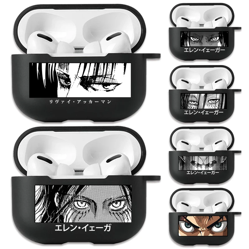 

Attack on Titan Eyes Soft Silicone Case for Airpods Pro 3 2 1 Shingeki No Kyojin Levi Eren Yeager Earphone Cases Airpod Cover
