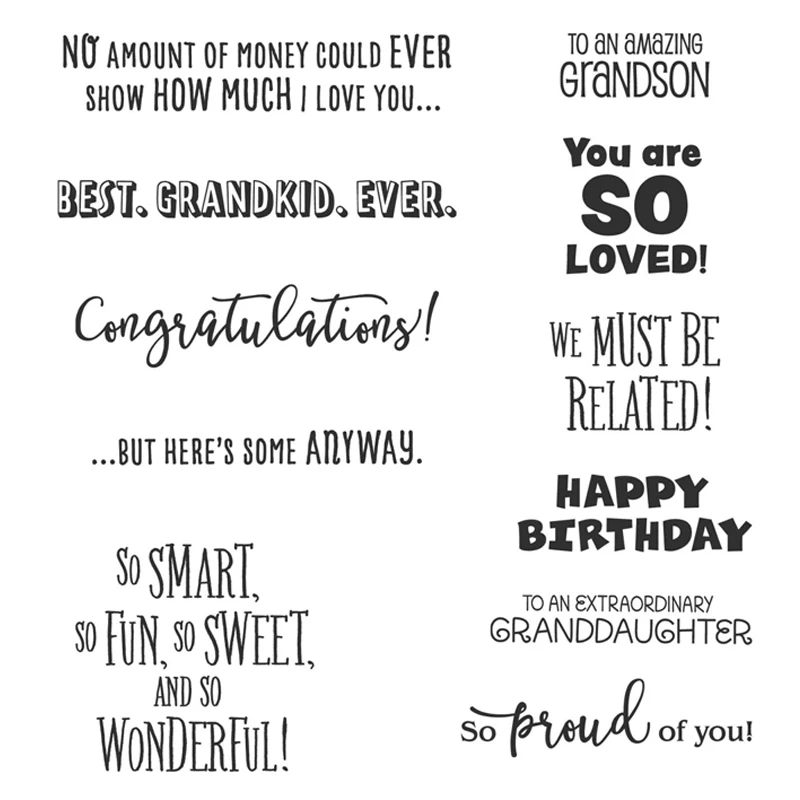 

A Grand Kid Stamp Set "YOU ARE SO LOVED" Sweet Celebratory Sentiments Clear Stamps For DIY Scrapbooking Cards Making Crafts